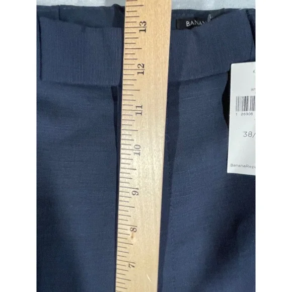 Banana Republic Marzotto Performance Wool Tapered Fit Dress Pants 38x30 Navy NEW - Picture 12 of 13